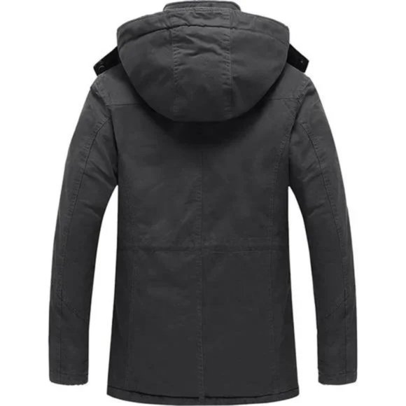 NEW MEN'S Winter Coat Warm Thicken Dark Grey - Picture 3 of 7
